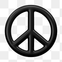 Peace icon  png sticker, 3D rendering illustration, transparent background