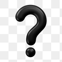 Question mark icon  png sticker, 3D rendering illustration, transparent background