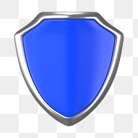 Shield icon  png sticker, 3D rendering illustration, transparent background