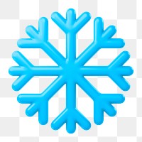 Snowflake icon  png sticker, 3D rendering illustration, transparent background