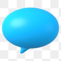 Speech bubble icon  png sticker, 3D rendering illustration, transparent background