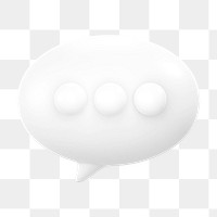 Speech bubble icon  png sticker, 3D minimal illustration, transparent background