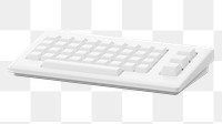 3D keyboard png white device sticker, collage element on transparent background