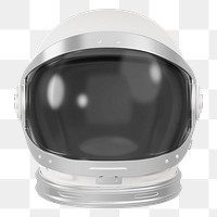 Png astronaut helmet sticker, 3D rendering, transparent background