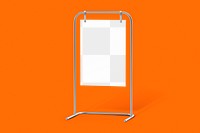 Poster stand png sign mockup, transparent design