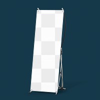 Banner stand png sign mockup, transparent design