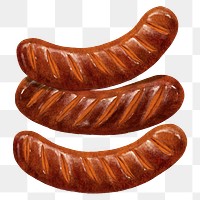 Grilled sausages png bbq, food illustration, transparent background