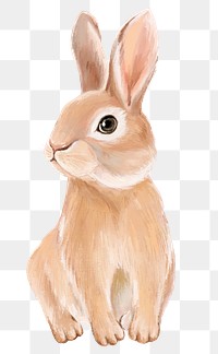 Rabbit png sticker, cute animal illustration, transparent background