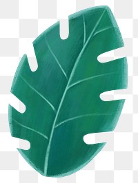 Tropical leaf png sticker, botanical illustration, transparent background