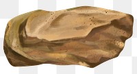Brown rock png sticker, stone illustration, transparent background
