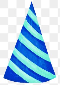 Blue party hat png sticker, transparent background