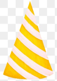 Yellow party hat png sticker, transparent background