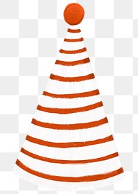 Red party hat png sticker, transparent background