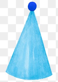 Birthday hat png sticker, blue design, transparent background