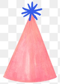 Party hat png sticker, pink design, transparent background