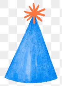 Party hat png sticker, blue design, transparent background