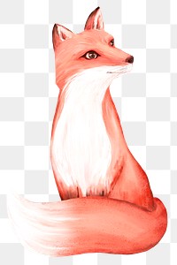 Fox png sticker, cute animal illustration, transparent background