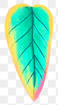 Colorful leaf png sticker, botanical illustration, transparent background