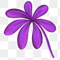 Purple flower png sticker, botanical illustration, transparent background