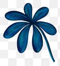 Blue flower png sticker, botanical illustration, transparent background