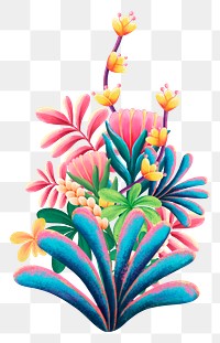 Funky flowers png sticker, transparent background