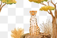 Cheetah wildlife png, animal illustration, transparent background