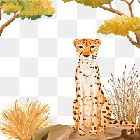 Cheetah wildlife png, animal illustration, transparent background