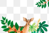 Deer png border, animal illustration, transparent background
