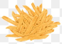 French fries png sticker, realistic food illustration, transparent background