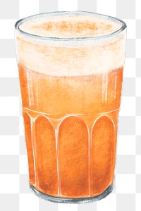 Thai tea png drink, realistic beverage illustration, transparent background