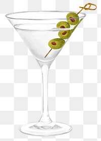 Vodka martini png cocktail, alcoholic drinks illustration, transparent background