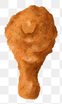 Fried chicken drumstick png sticker, food illustration, transparent background