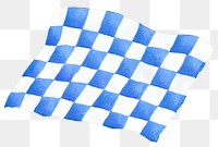 Blue checkered png pattern paper, realistic illustration, transparent background