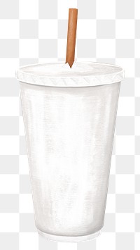 White soda cup png sticker, drinks illustration, transparent background