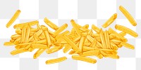 French fries png sticker, potato chips, food illustration, transparent background