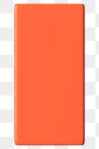 3D orange rectangle png geometric clipart, transparent background