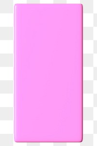 3D pink rectangle png geometric clipart, transparent background