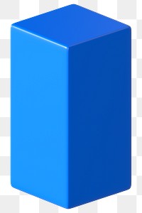 3D blue cuboid png, geometric shape clipart, transparent background