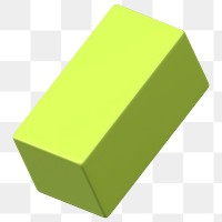 3D green cuboid png, geometric shape clipart, transparent background