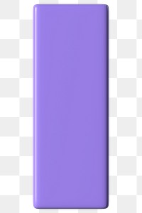 3D purple rectangle png geometric clipart, transparent background