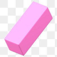 3D pink cuboid png, geometric shape clipart, transparent background