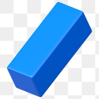 3D blue cuboid png, geometric shape clipart, transparent background