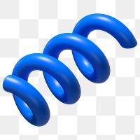 3D blue spiral png clip art, transparent background 