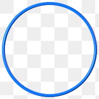 3D blue ring png, geometric clipart, transparent background