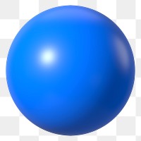 3D blue ball png geometric clipart, transparent background