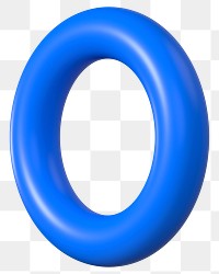 Blue torus ring png 3D shape sticker, transparent background