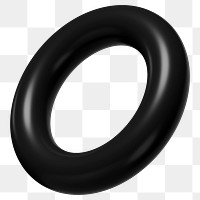 3D torus ring png shape sticker, transparent background