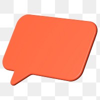 PNG 3D orange speech bubble, communication clipart, transparent background