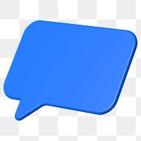 PNG 3D blue speech bubble, communication clipart, transparent background