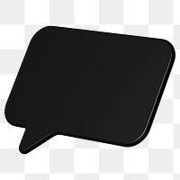 PNG 3D black speech bubble, communication clipart, transparent background